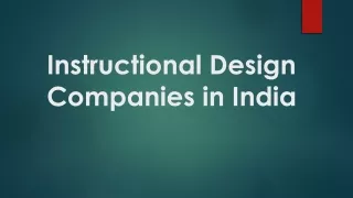 Instructional Design Companies in India