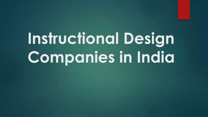 instructional design companies in india