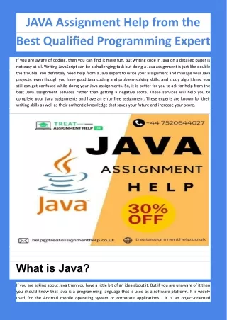 JAVA Assignment Help from the Best Qualified Programming Expert