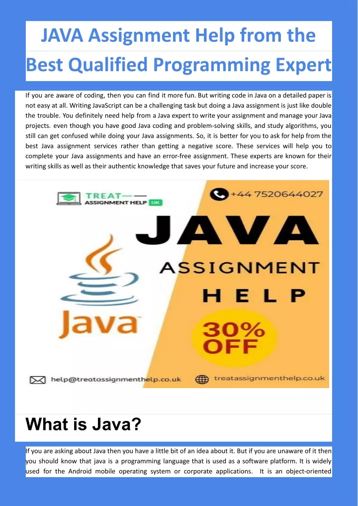java assignment help from the best qualified