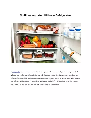 Chill Heaven Your Ultimate Refrigerator