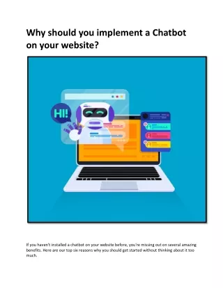 why should you implement a chatbot on your website