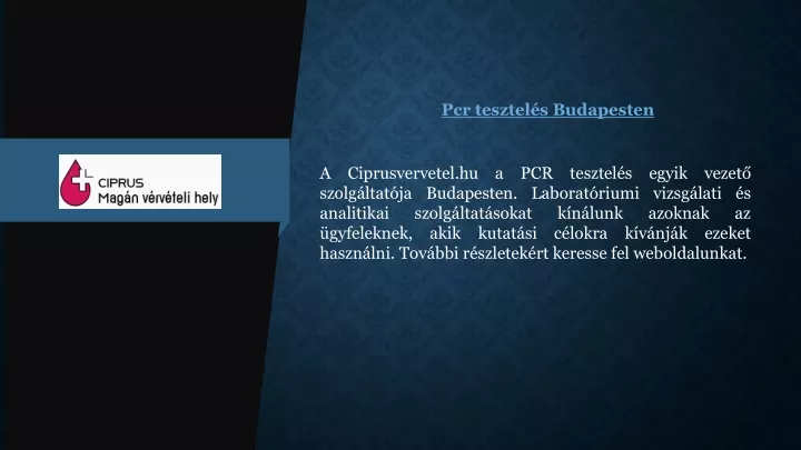 pcr tesztel s budapesten