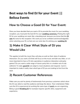 best ways to find dj for your event belissa