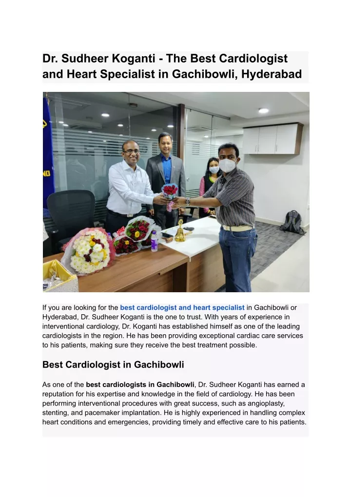 dr sudheer koganti the best cardiologist