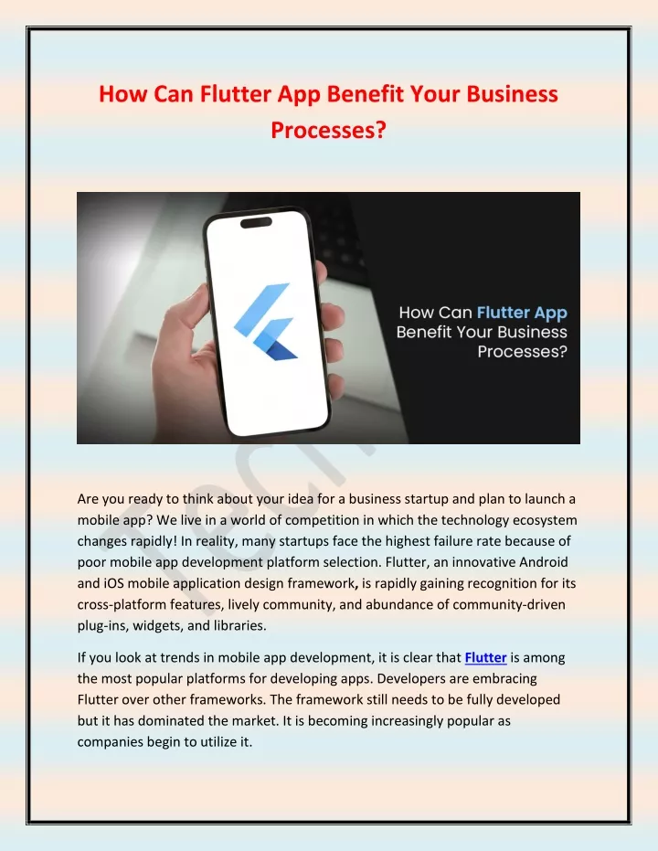 how can flutter app benefit your business