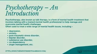 Family Therapy West Palm Beach, Mental Health Therapist in Palm Beach