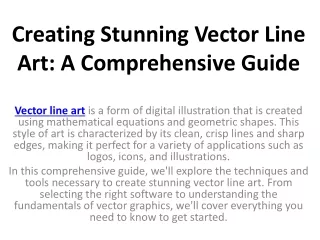 Creating Stunning Vector Line Art: A Comprehensive Guide