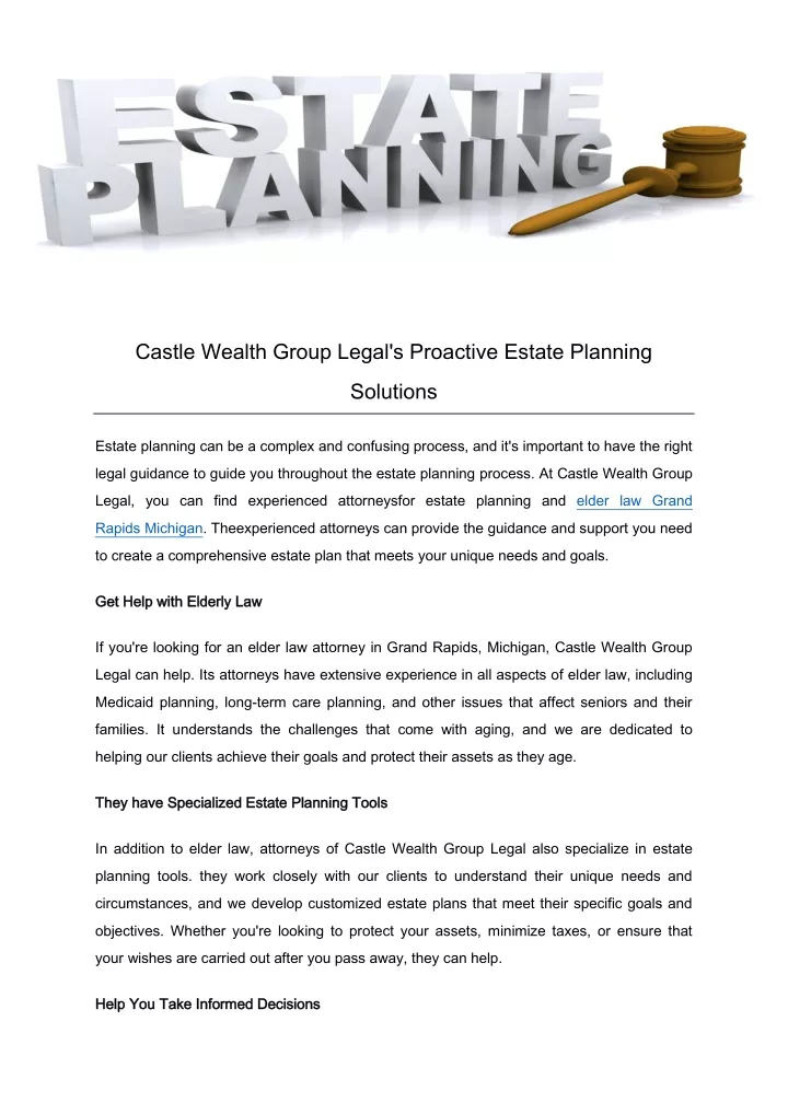 castle wealth group legal s proactive estate