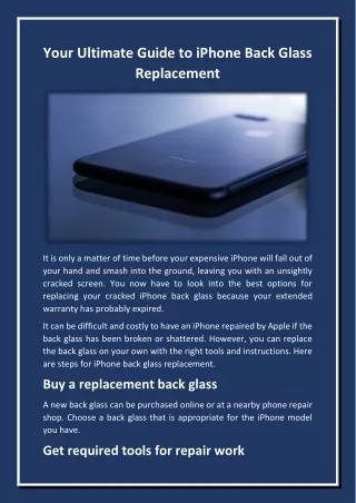 Your Ultimate Guide to iPhone Back Glass Replacement