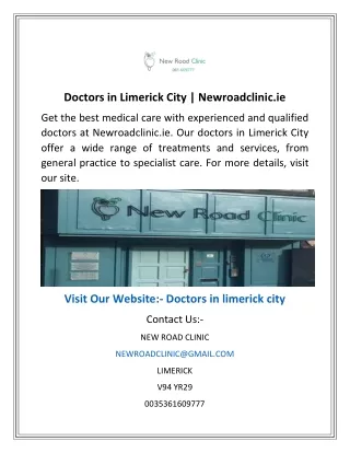 Doctors in Limerick City Newroadclinic.ie