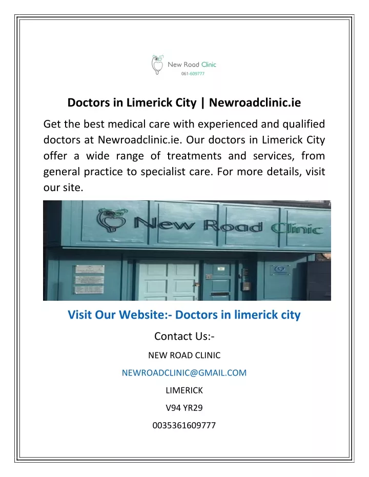 doctors in limerick city newroadclinic ie