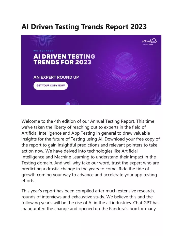 ai driven testing trends report 2023