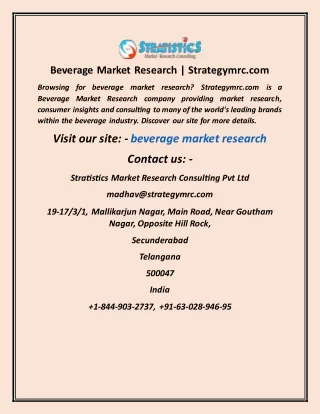 beverage market research strategymrc com