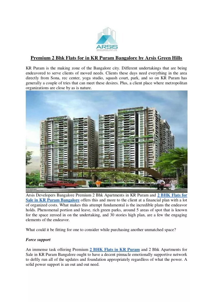 premium 2 bhk flats for in kr puram bangalore