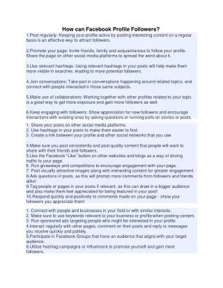 how can facebook profile followers