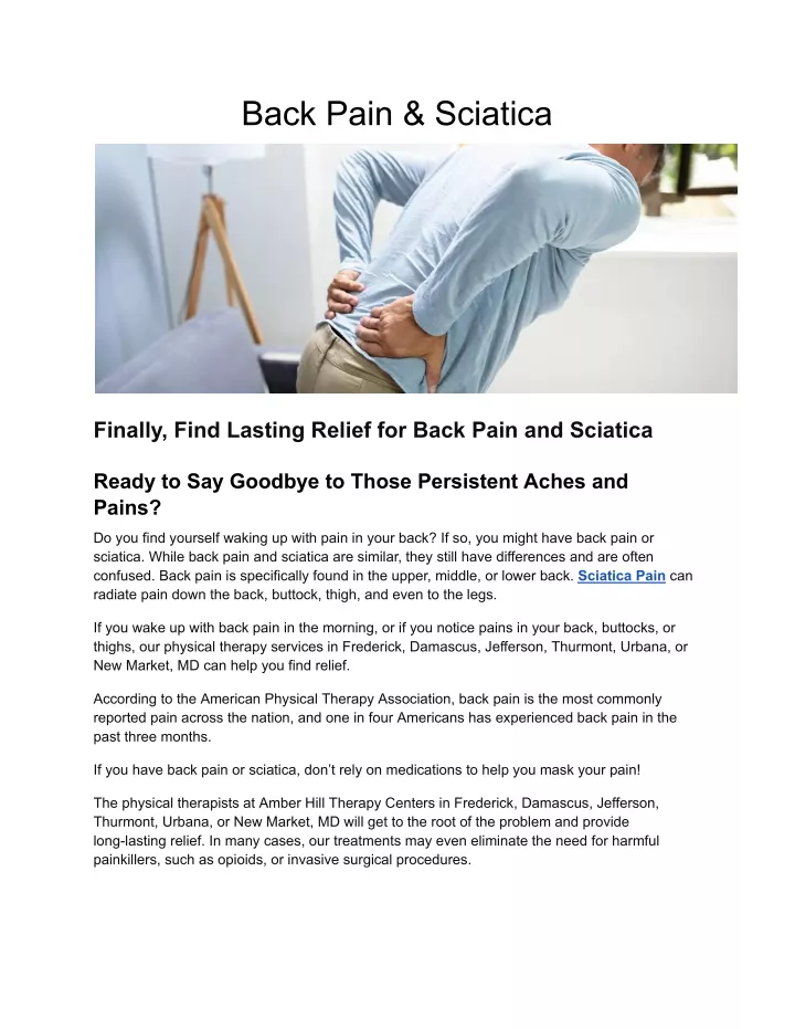 back pain sciatica