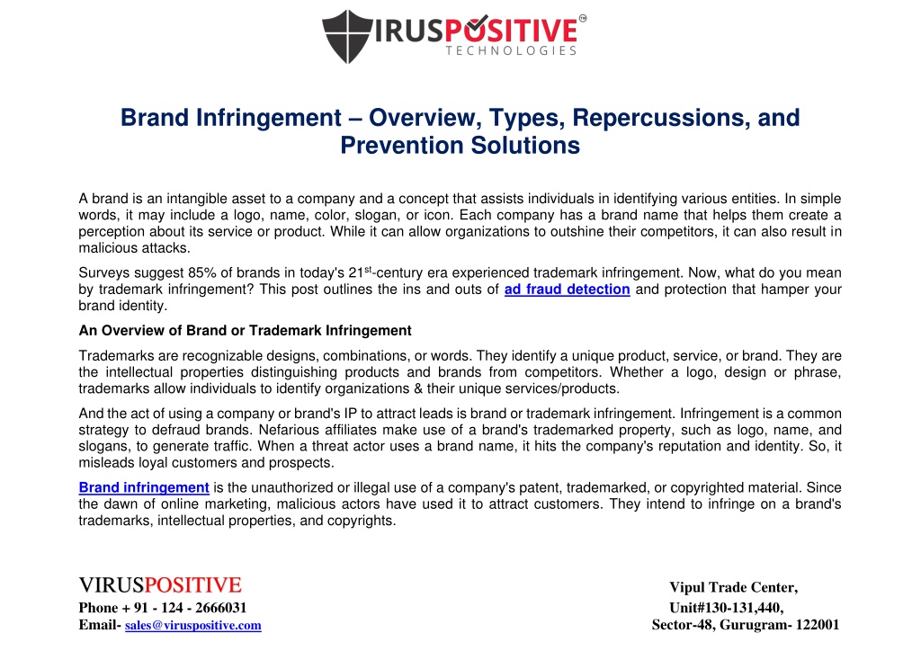 PPT - Brand Infringement – Overview, Types, Repercussions, and ...