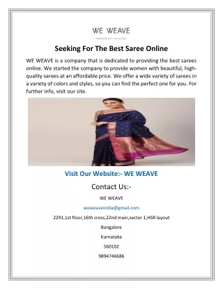 Seeking For The Best Saree Online