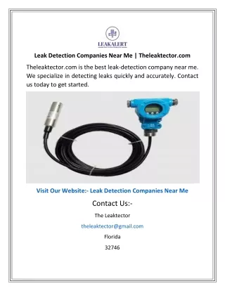Leak Detection Companies Near Me  Theleaktector.com