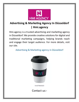 Advertising & Marketing Agency In Düsseldorf | Hmi.agency