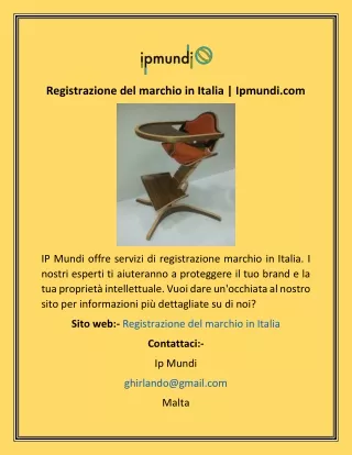 Registrazione del marchio in Italia  Ipmundi