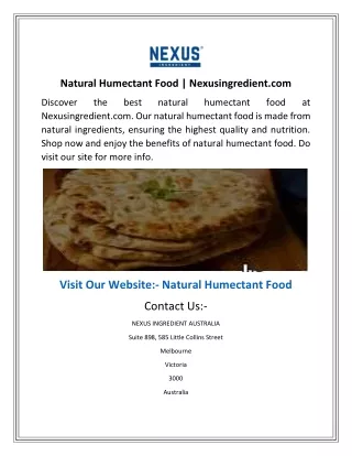 natural humectant food nexusingredient com