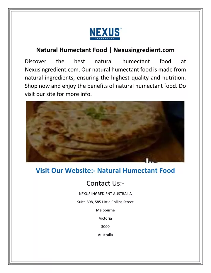 natural humectant food nexusingredient com