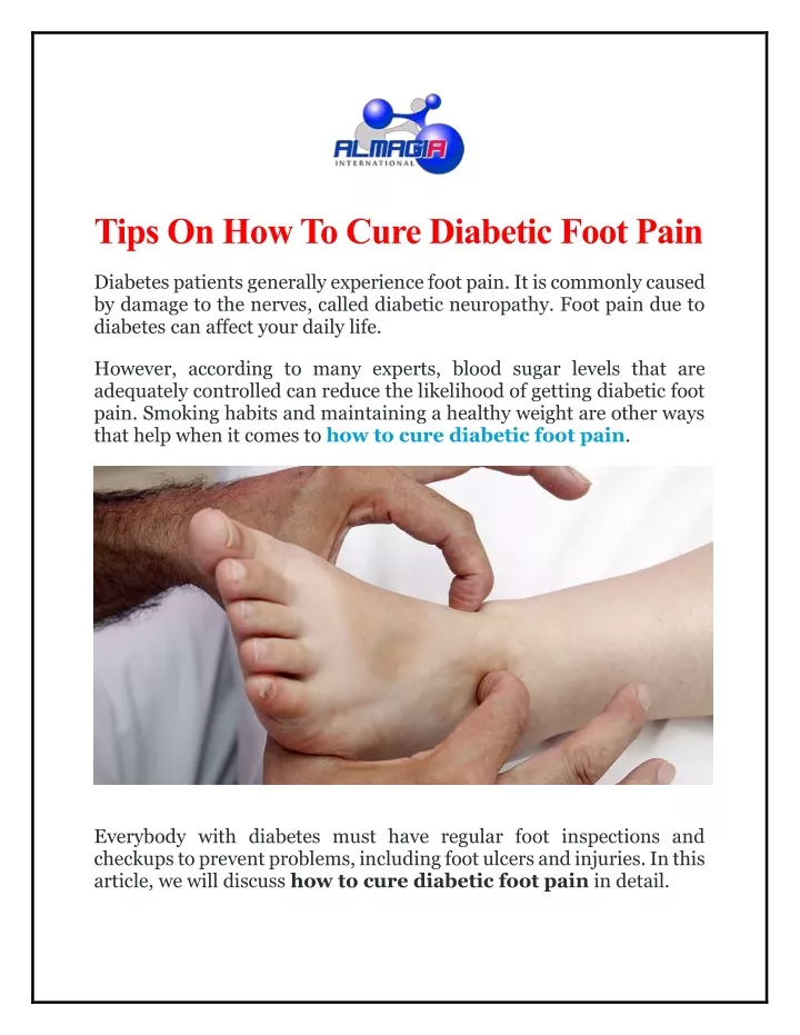 tips on how to cure diabetic foot pain