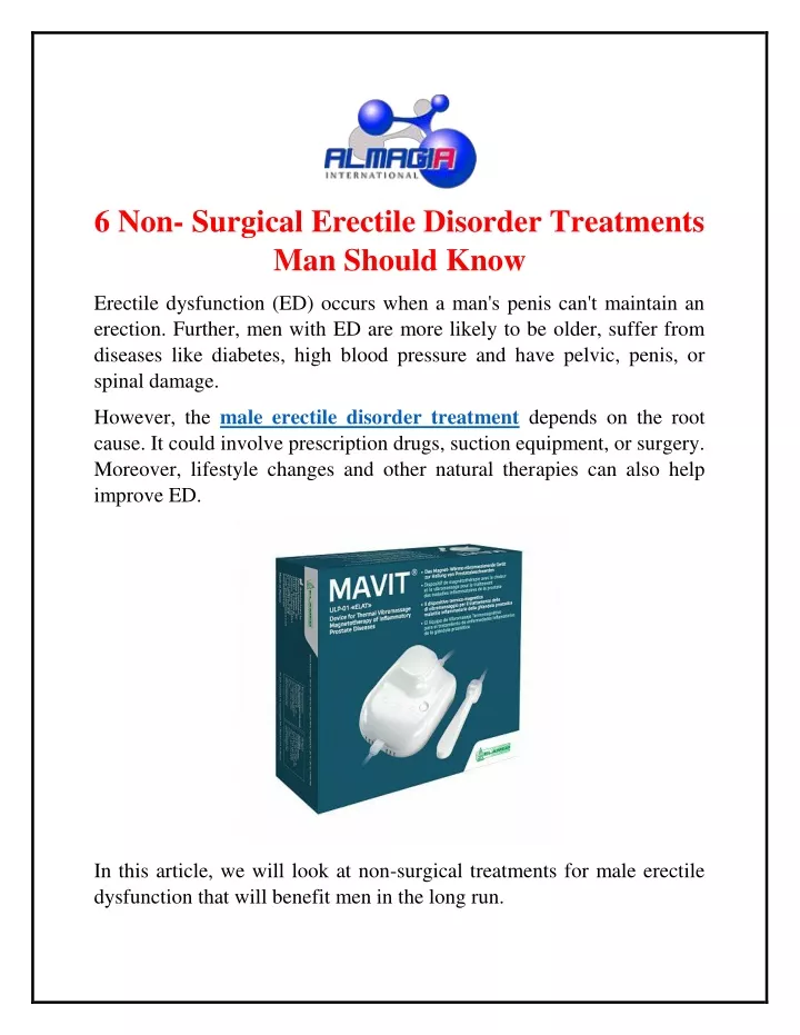 6 non surgical erectile disorder treatments