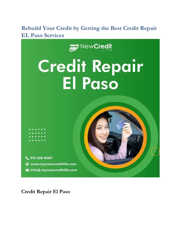rebuild your credit by getting the best credit
