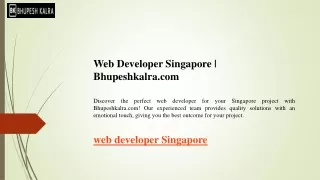 Web Developer Singapore  Bhupeshkalra.com
