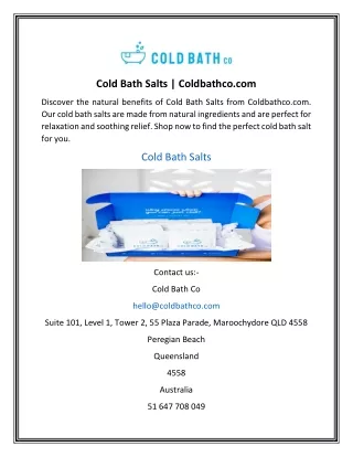 cold bath salts coldbathco com