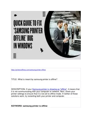 https printersofflines com samsung printer