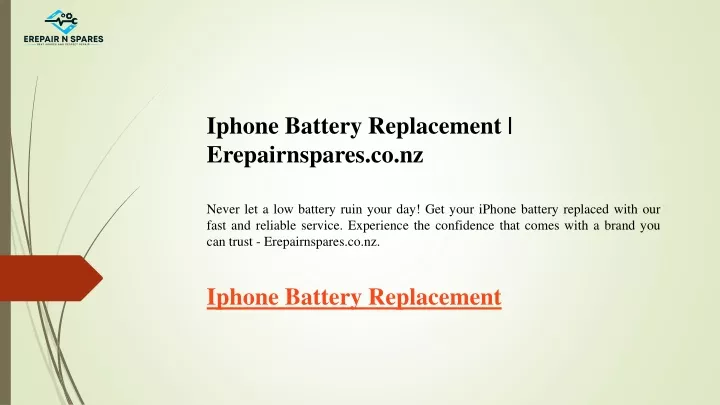 iphone battery replacement erepairnspares