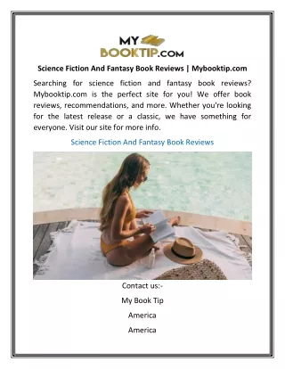 Science Fiction And Fantasy Book Reviews | Mybooktip.com