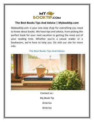 The Best Books Tips And Advice | Mybooktip.com