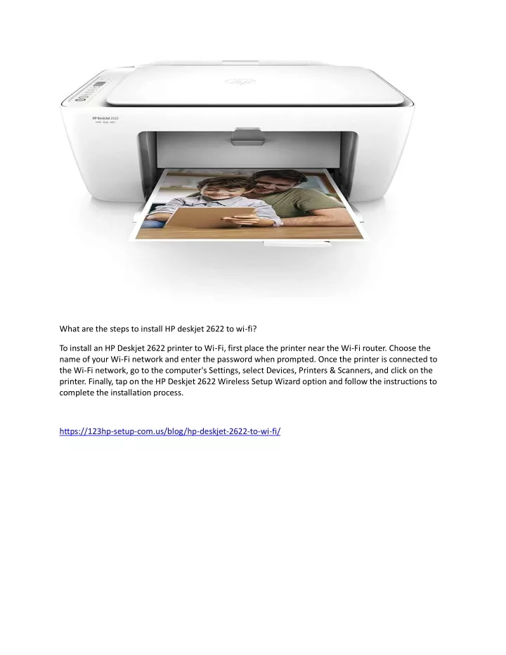 what are the steps to install hp deskjet 2622