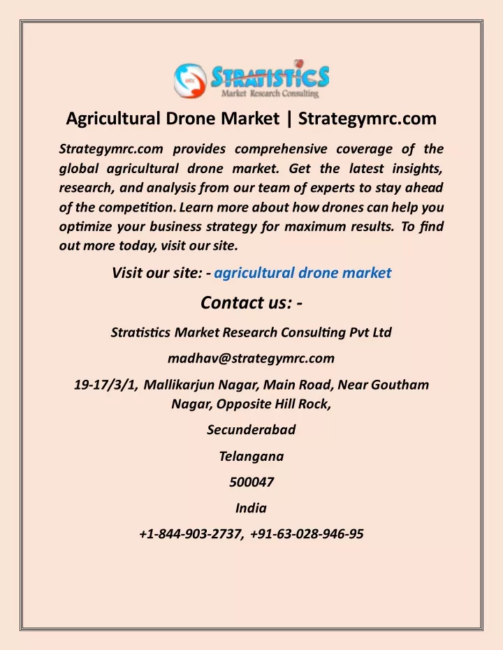 agricultural drone market strategymrc com