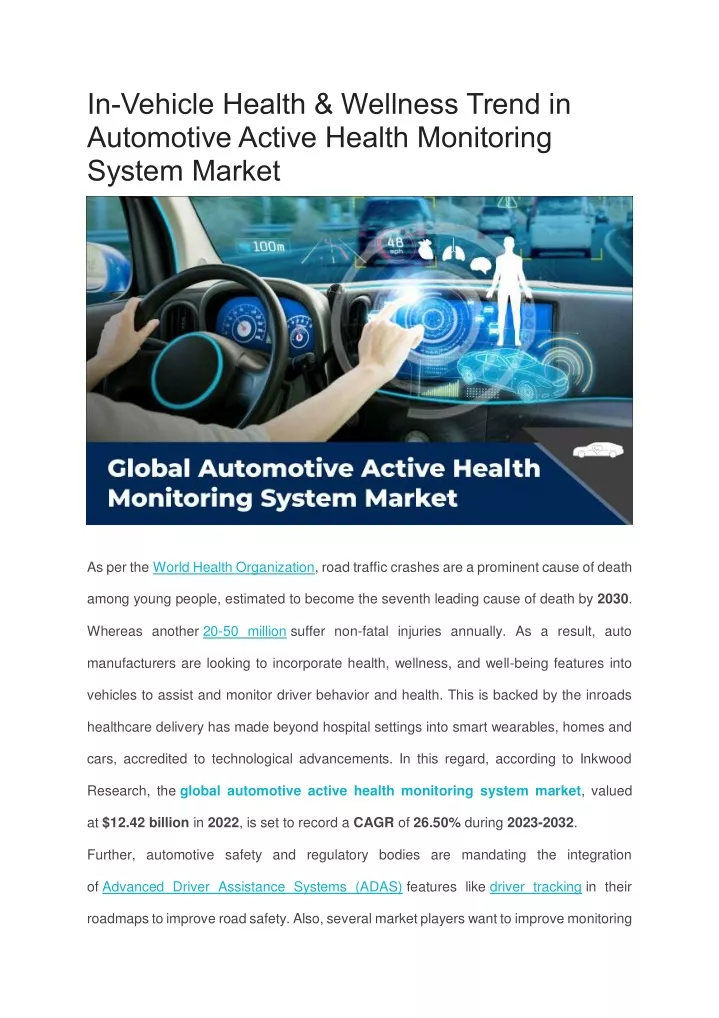 in vehicle health wellness trend in automotive