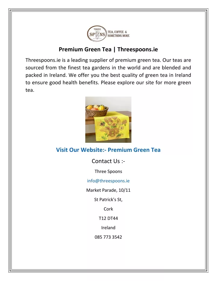 premium green tea threespoons ie