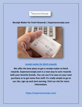 receipt maker for fetch rewards expensesreceipt