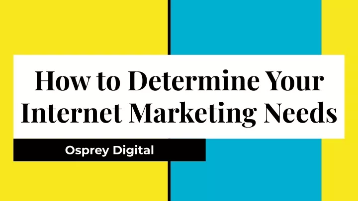 how to determine your internet marketing needs