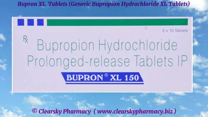 bupron xl tablets generic bupropion hydrochloride