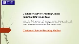 Customer Servicetraining Online  Salestraining101.com.au