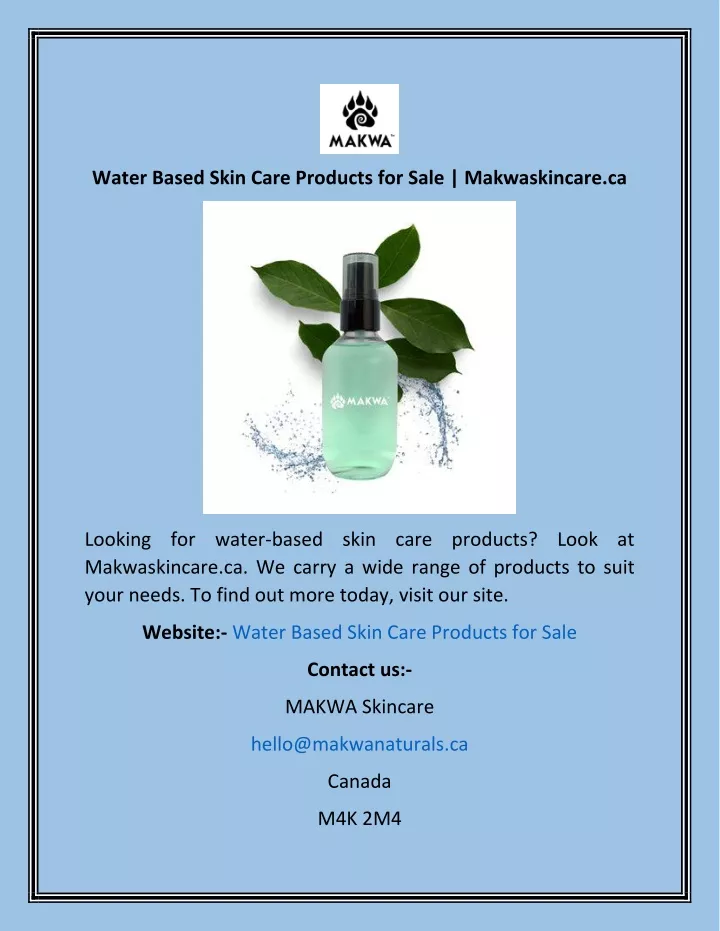 water based skin care products for sale