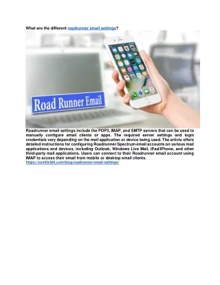 what are the different roadrunner email settings