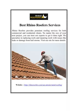 Best Rhino Roofers Services