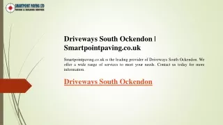 Driveways South Ockendon  Smartpointpaving.co.uk