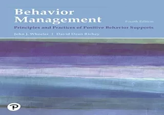 [READ PDF] Behavior Management: Principles and Practices of Positive Behavior Su